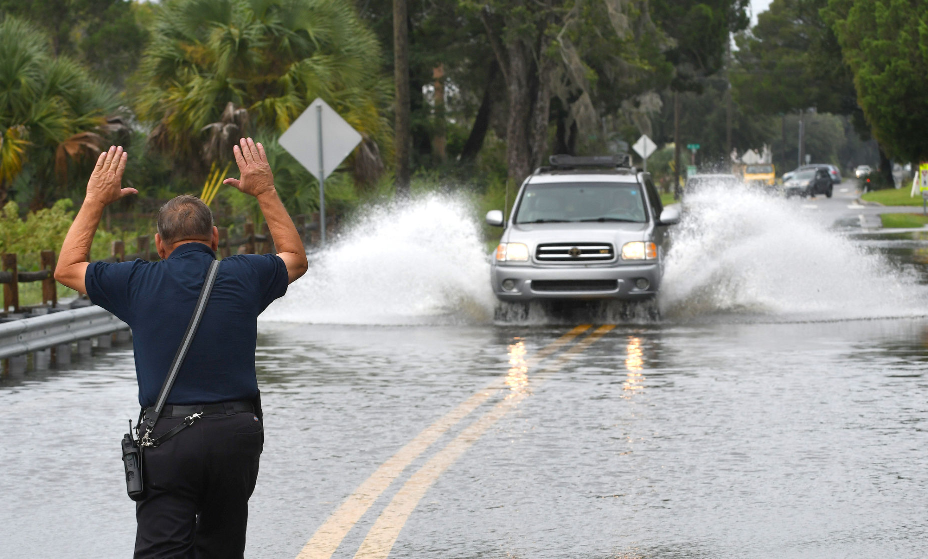 Three Sisters Springs Trail flooded by storm surge